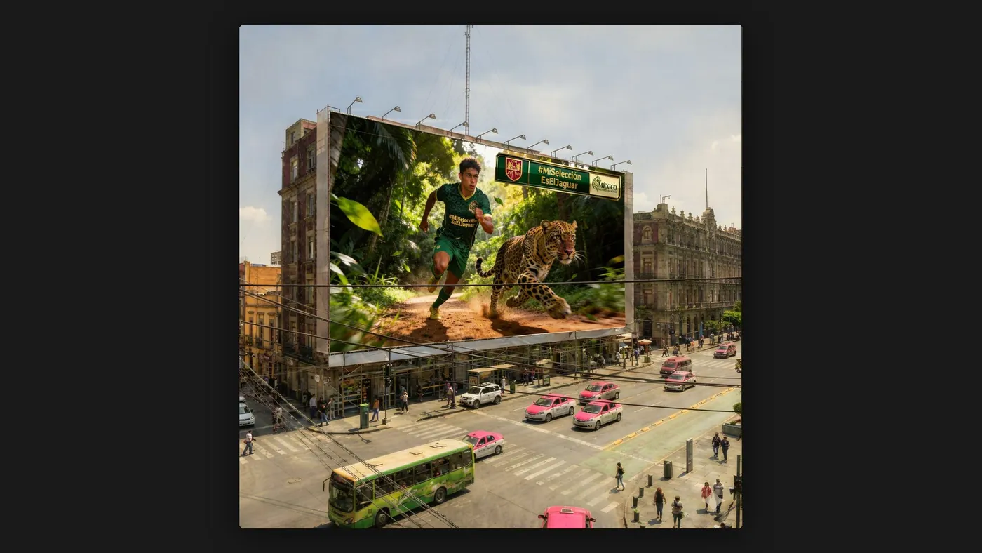 Espectacular de la campaña en el Centro Histórico de la Ciudad de México